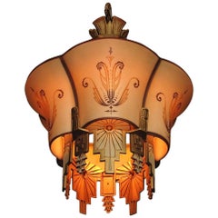 Antique Large, Rare Beardslee Chandelier with Matching Sconces