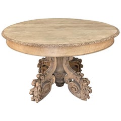 Antique 19th Century French Renaissance Stripped Center Table