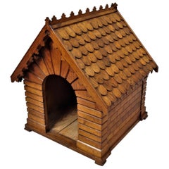 Antique 19th Century Oak Dog House or Dog Kennel