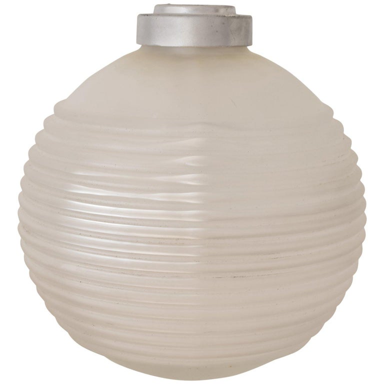 Ribbed Glass Pendant Light Fixture ribbed glass pendant light fitting english circa 1940 for sale