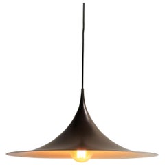 Vintage Brown Semi Pendant Light, Fog and Morup, 1960s