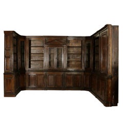 Italian Walnut 18th Century Library Bookcase Panneling