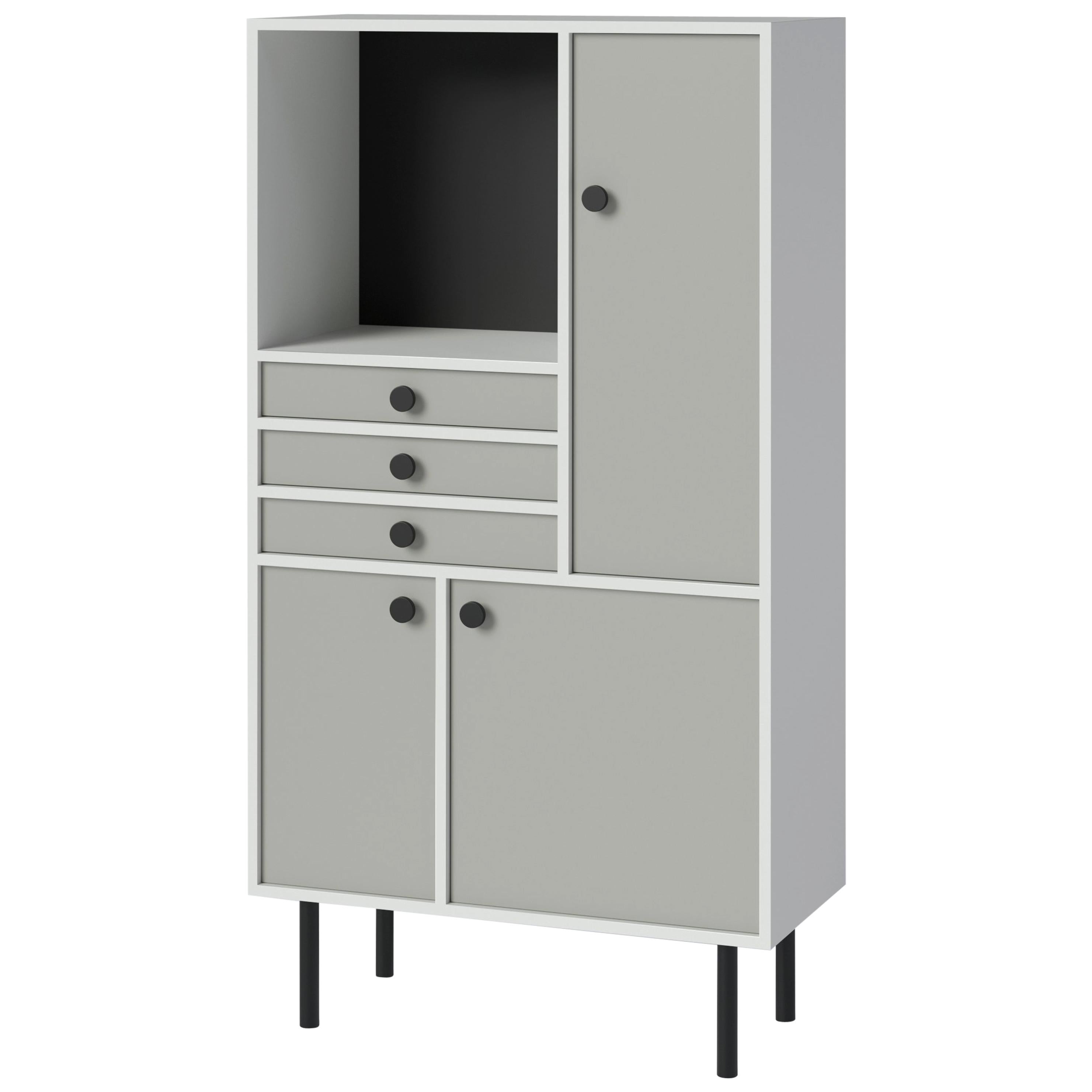 'Avant Garde' Storage Cabinet 'High,' Bauhaus Style, Color of Your Choice
