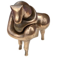 Francisco Baron Two Part Bull Bronze Sculpture