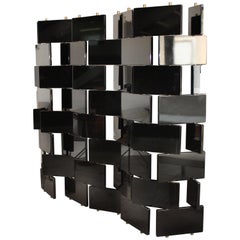 Eileen Gray Style Brick Screen, Black Lacquer Room Divider