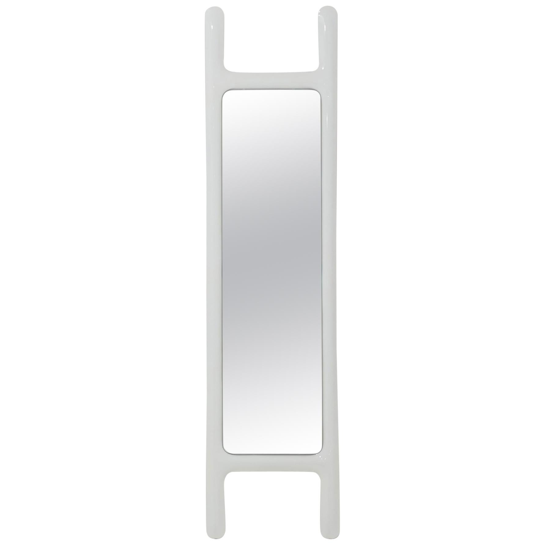 Drab Mirror by Zieta Prozessdesign, White Steel