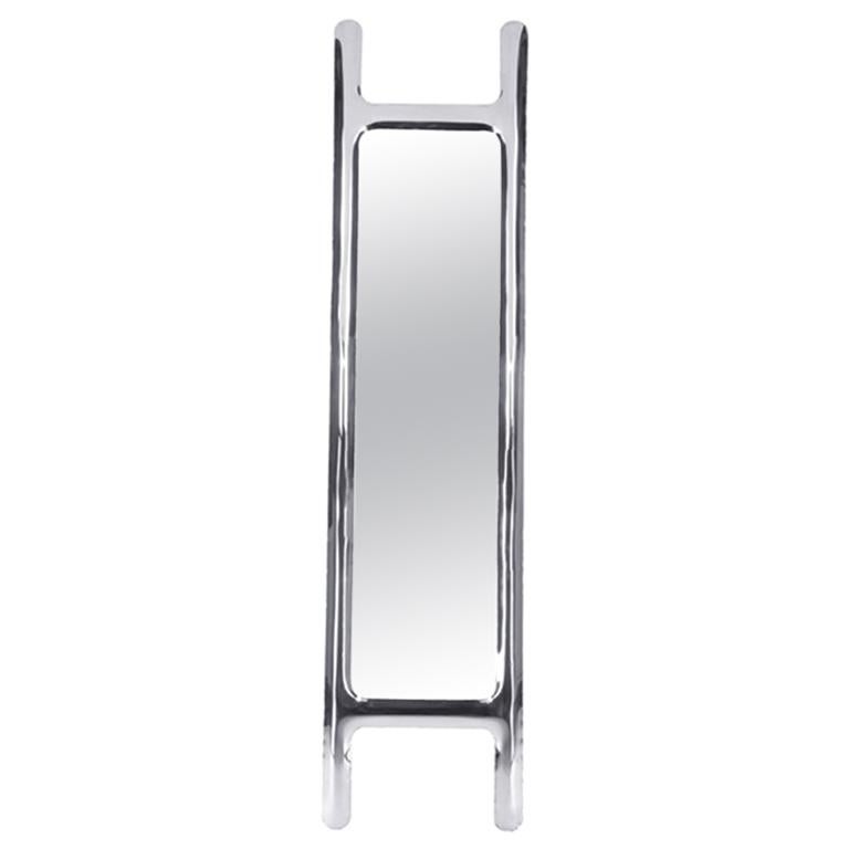 Drab Mirror by Zieta Prozessdesign, Stainless Steel 'Inox' For Sale