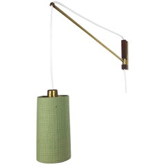 Original Danish Brass and Teak Wall Light, Denmark, 1960s