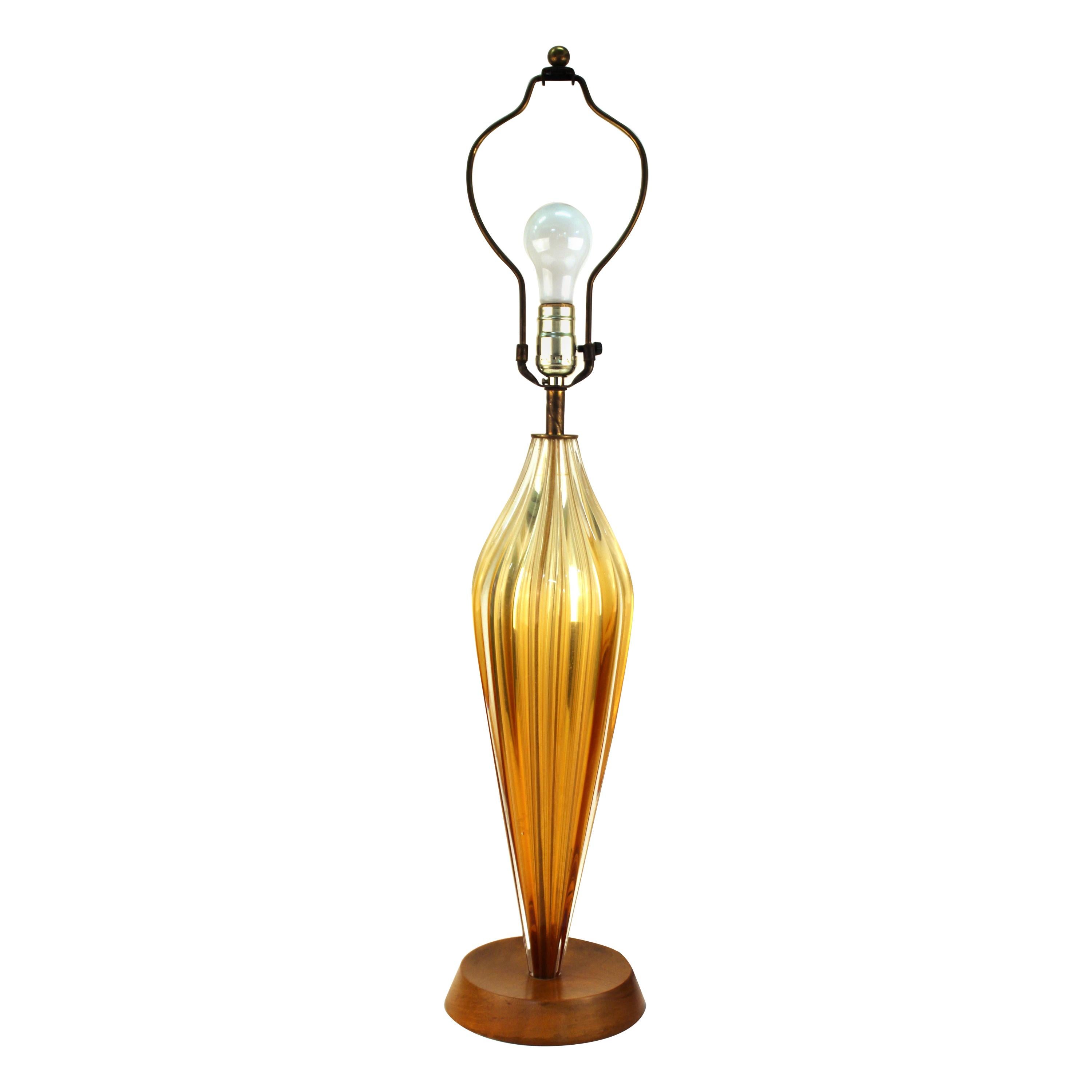 Italian Mid-Century Modern Glass Table Lamp