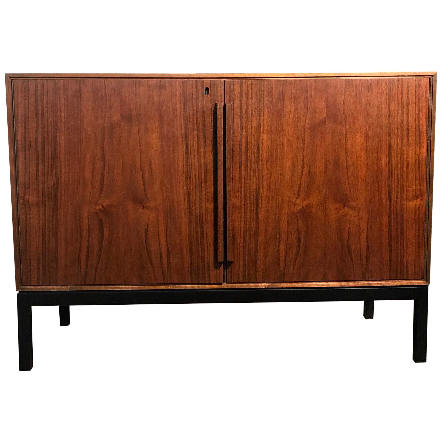 Mid-Century Modern Cabinet with Built-In Refrigerator