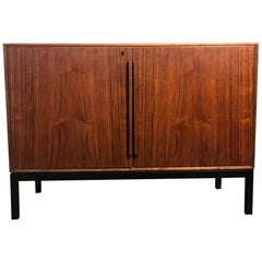 Mid-Century Modern Cabinet with Built-In Refrigerator