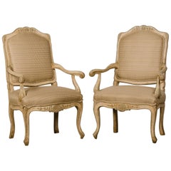 Pair of Antique Italian Louis XV Period Painted Armchairs, circa 1770