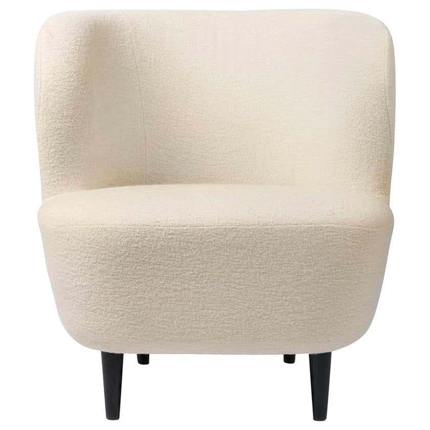 Bat Lounge Chair, High Back Fully Upholstered with Semi Matt Brass Legs ...