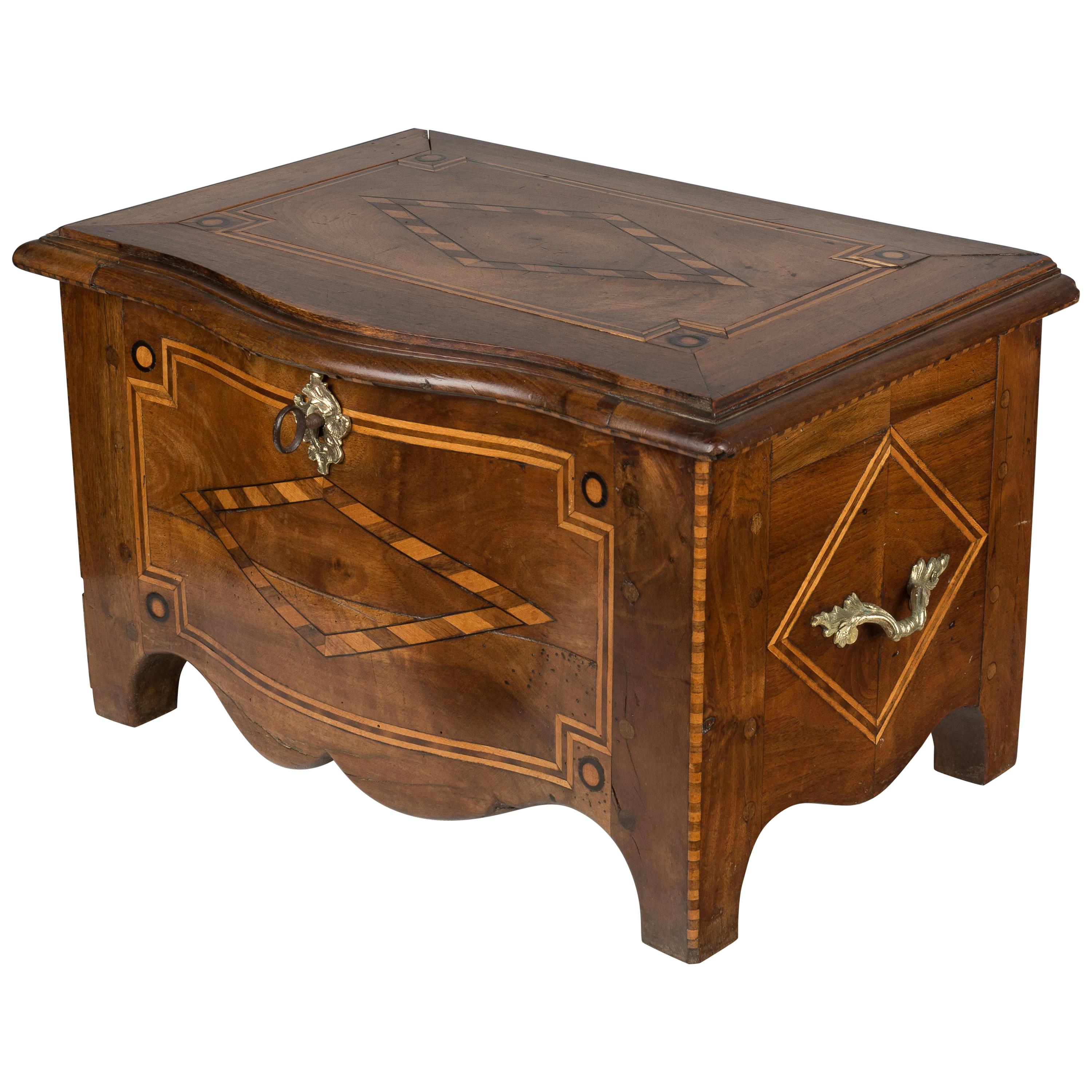 19th Century French  Miniature  Coffer Marquetry