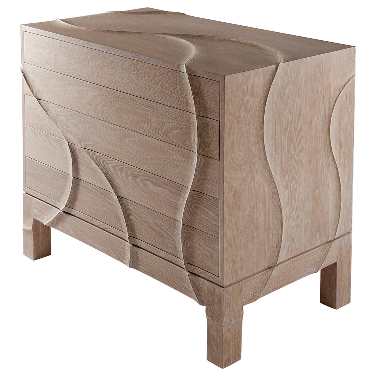 Chest of Drawers in Limed Oak For Sale