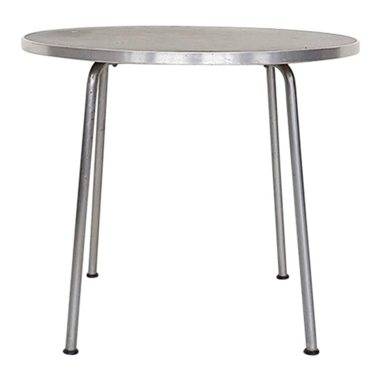 Round Gispen Metal Industrial Side Table, Model 501/3601, Dutch Design 1954 For Sale