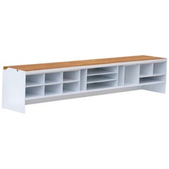 Large 1960s Repurposed Steel Office Organizer, Refinished in Gloss White