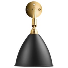 Vintage BL7 Wall Lamp, Brass, Black