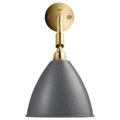 Vintage BL7 Wall Lamp, Brass, Grey