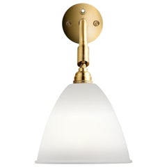 Vintage BL7 Wall Lamp, Brass, White