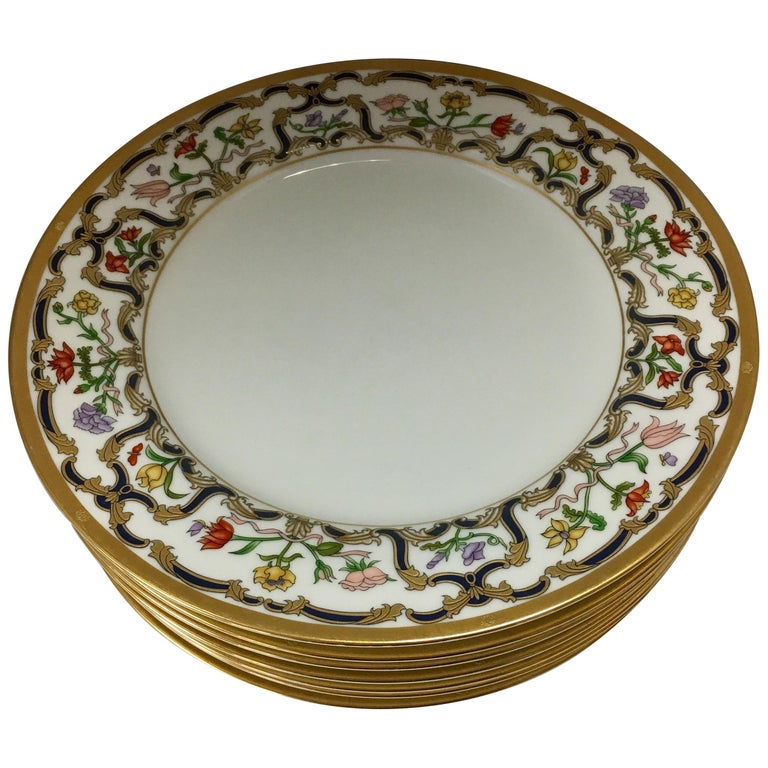 Set of Seven Christian Dior Renaissance Fine China Porcelain Dinner Plates  at 1stDibs