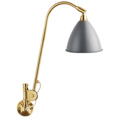 Vintage BL6 Wall Lamp, Brass, Grey