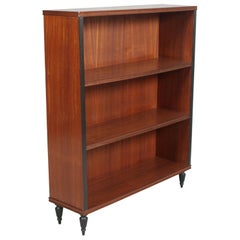 Vintage 1930s Italy, Art Decò, Bookcase in Walnut and Mahogany by Cantù , Wax-Polished