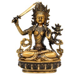 Tibetan Buddha Manjushree with Sword of Wisdom