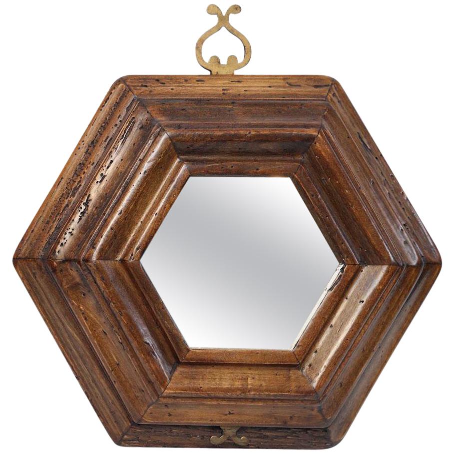 Italian Vintage Hexagonal Mirror