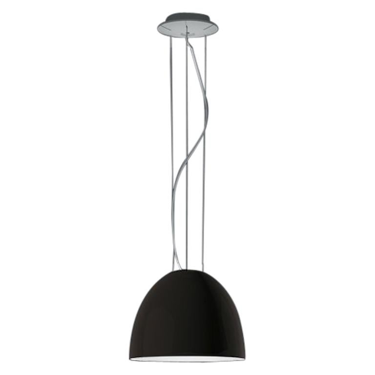 Artemide Nur Mini Suspension Light 100W E26 or A19 in Gloss Grey