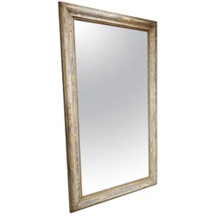 Handsome Antique Large Wooden Framed French Mirror