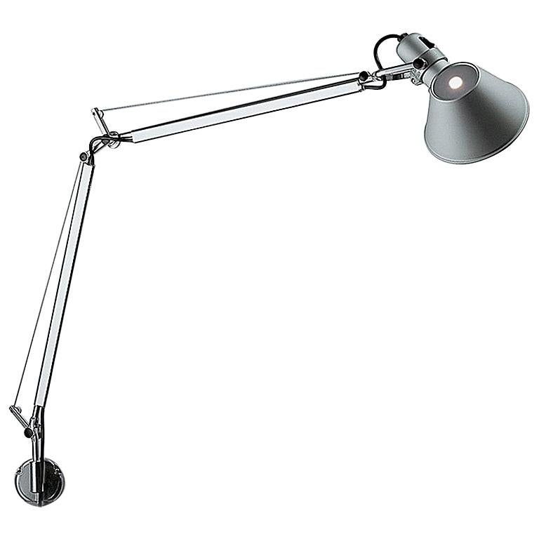 Artemide Tolomeo Classic TW Wall Light with S Bracket in Aluminum For Sale