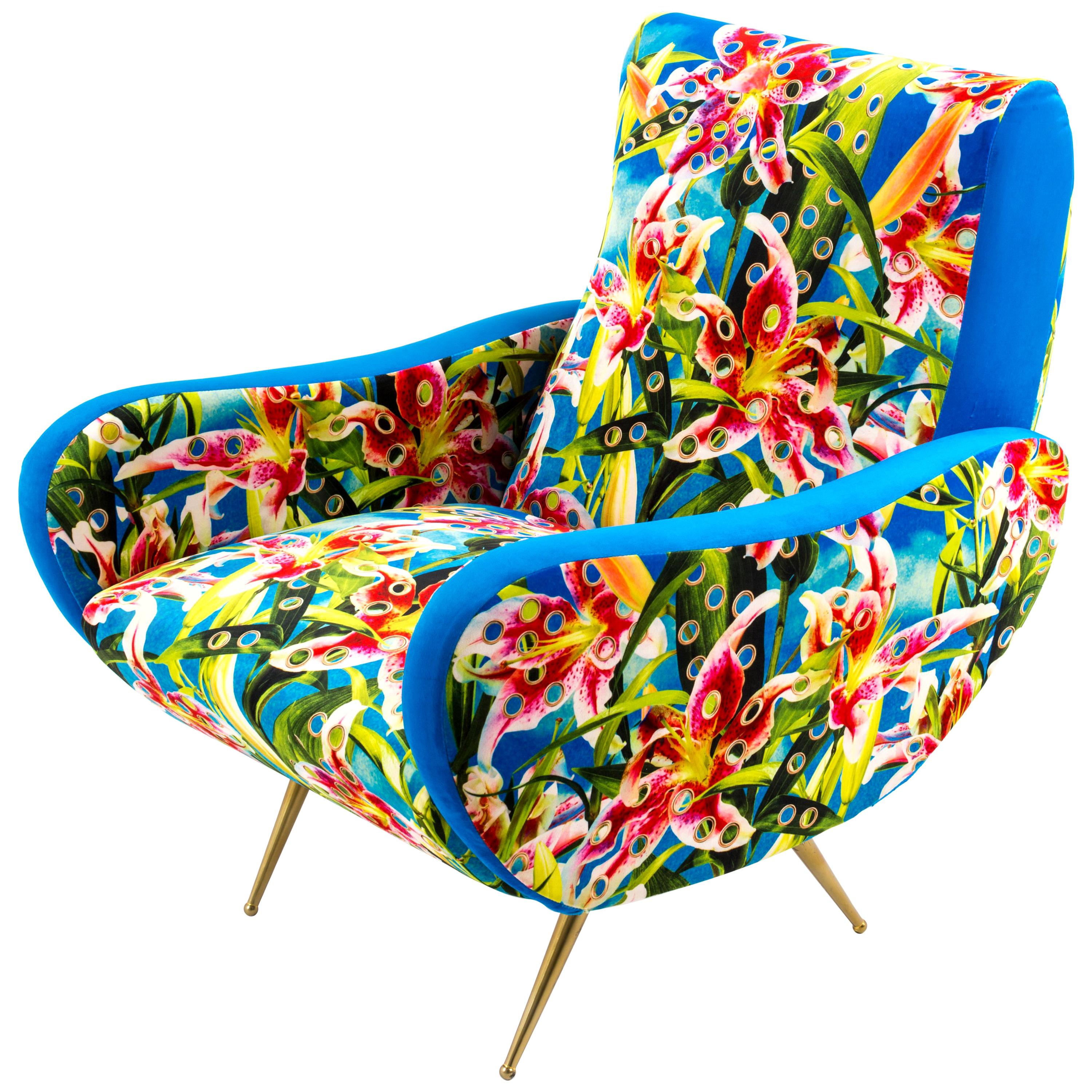 Seletti "Flowers" Upholstered Armchair by Toiletpaper Magazine For Sale