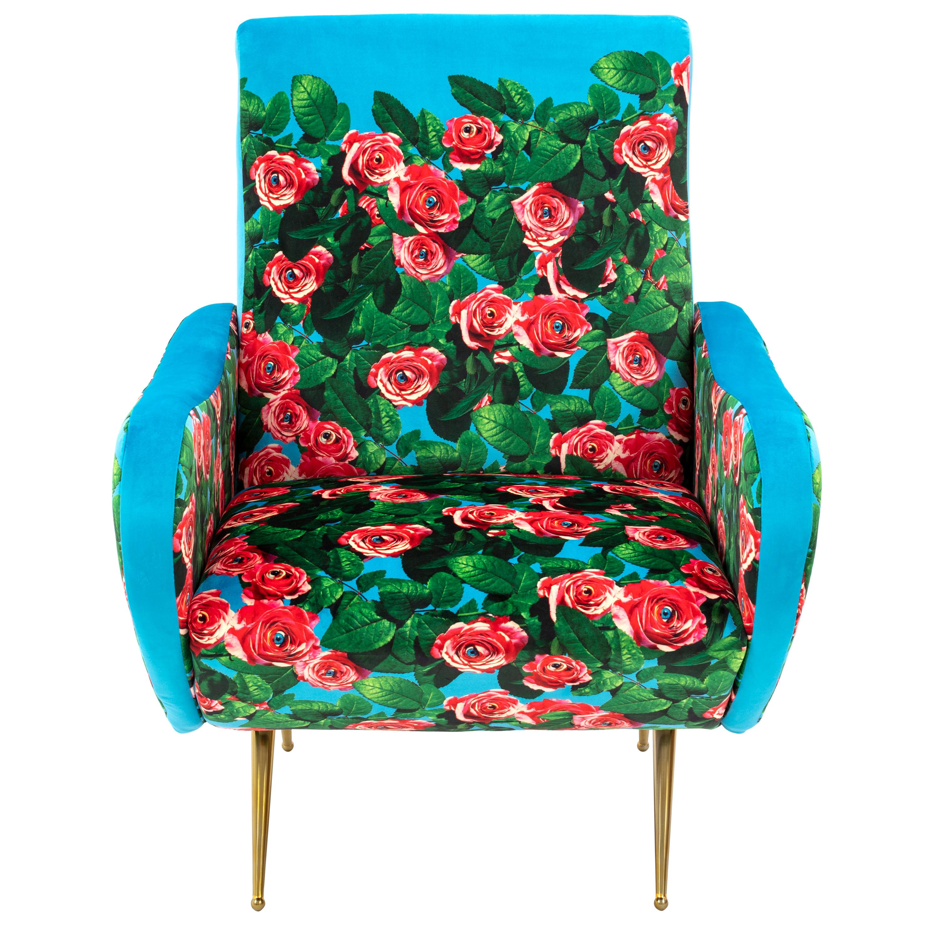 Fauteuil tapissé « Roses » de Seletti par Toiletpaper Magazine