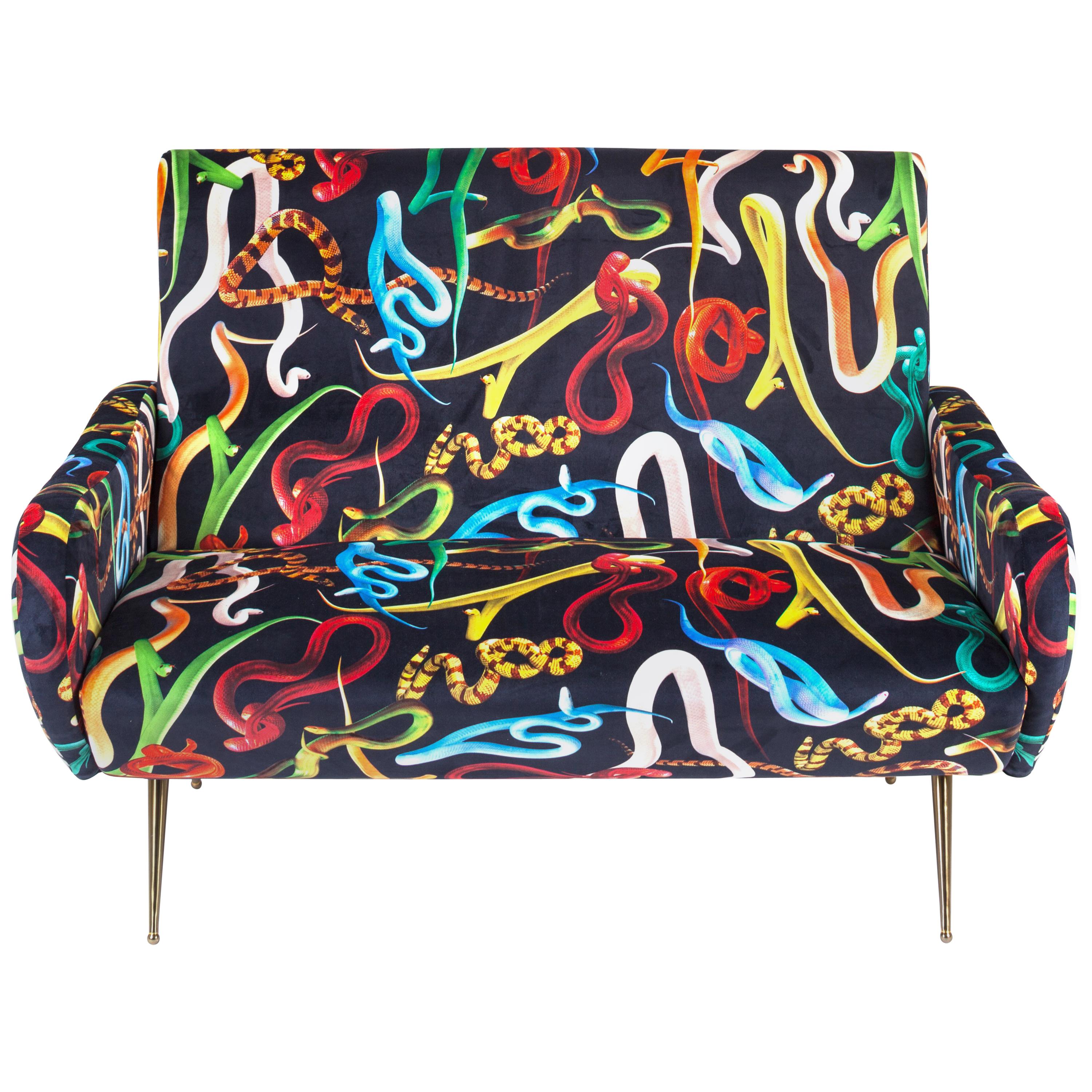Seletti "Snakes" Upholstered Two-Seat Sofa by Toiletpaper