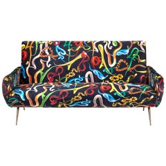 Seletti „Schlangen“ gepolstertes Dreisitzer-Sofa von Toiletpaper