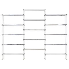 Very Large Chrome and Lucite Etagere