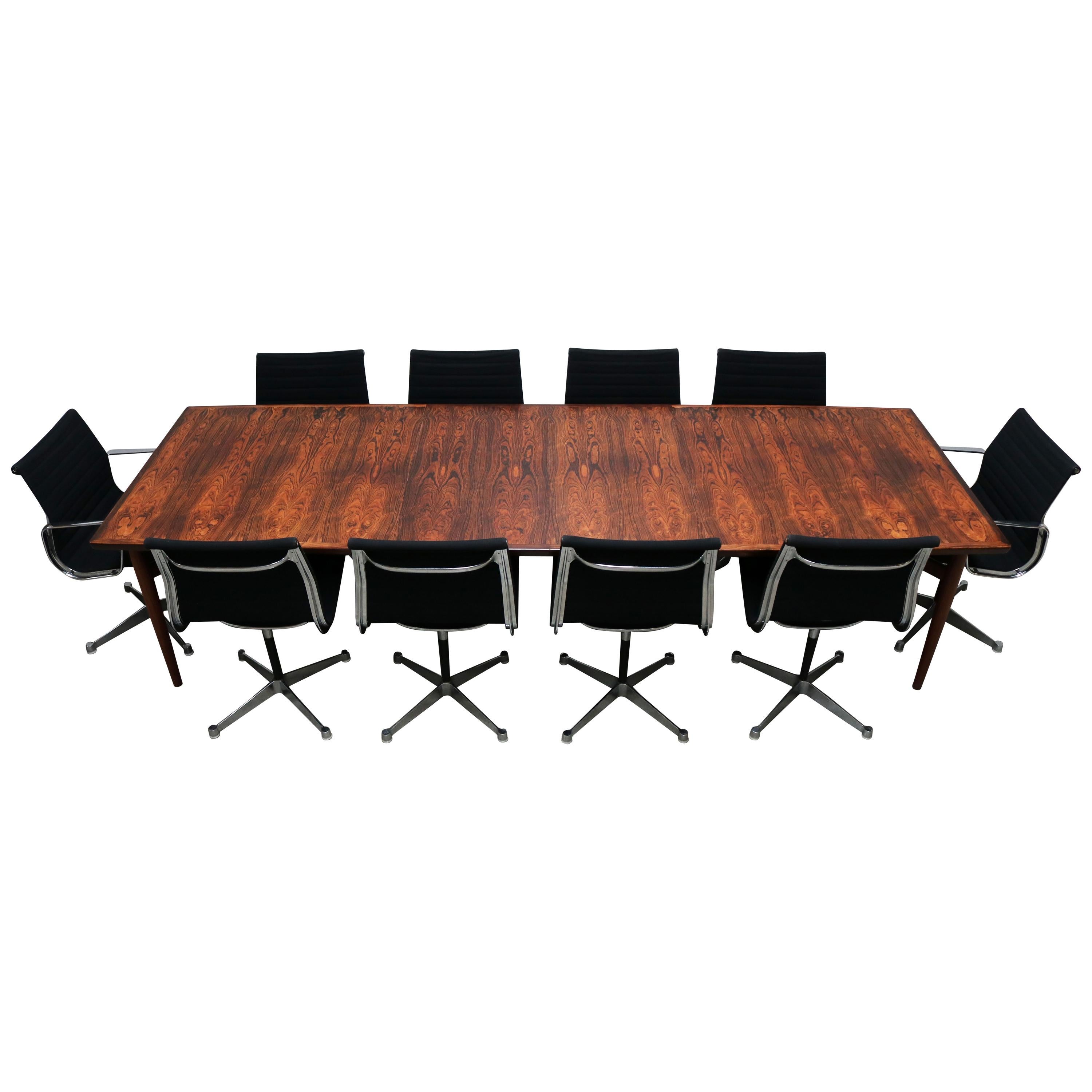 Large Conference or Dining Table by Arne Vodder for Sibast in Rosewood, 1950s