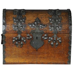 Antique Baroque Lid Chest or Table Chest Miniature, 18th Century