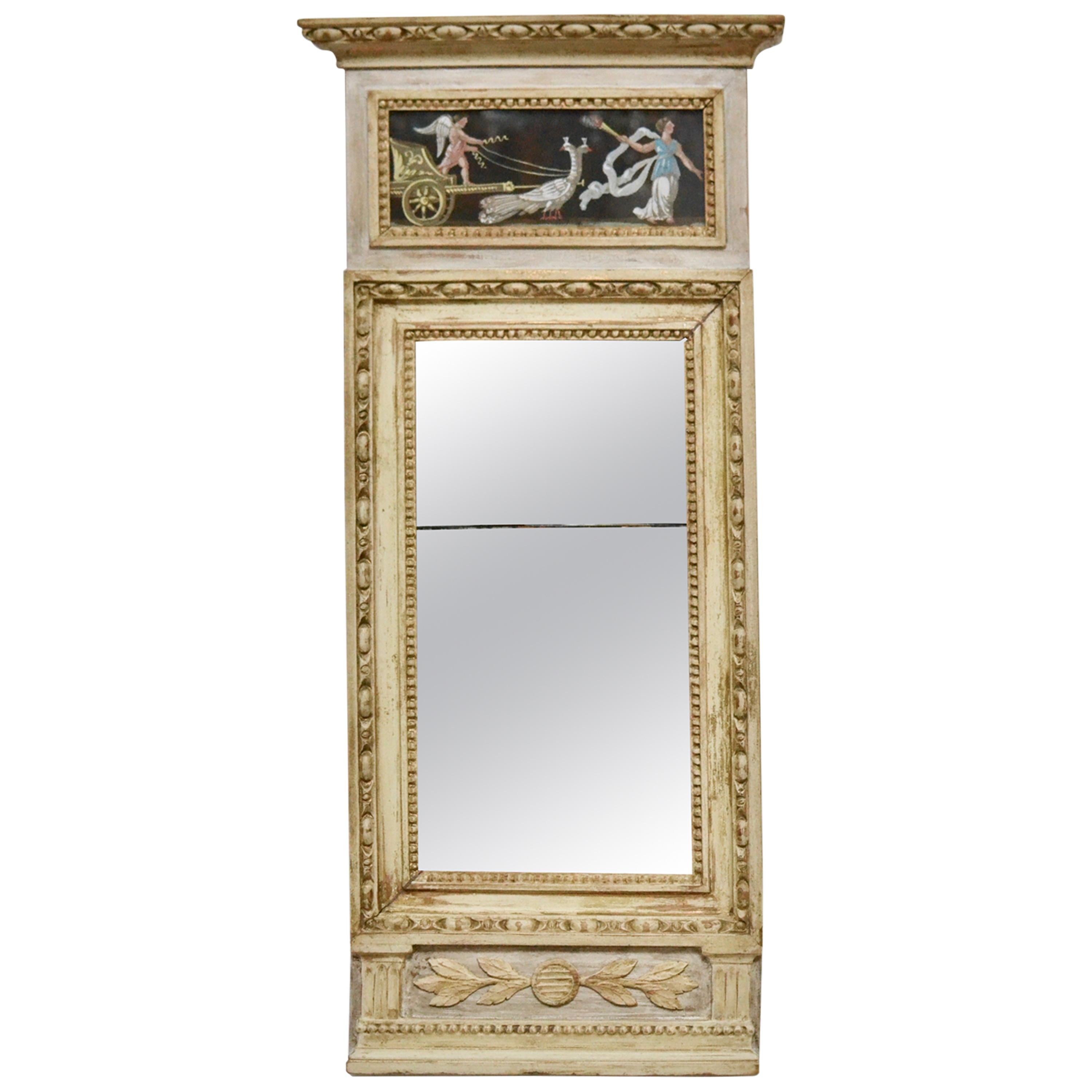 Gustavian Mirror with Gouaches, circa 1800