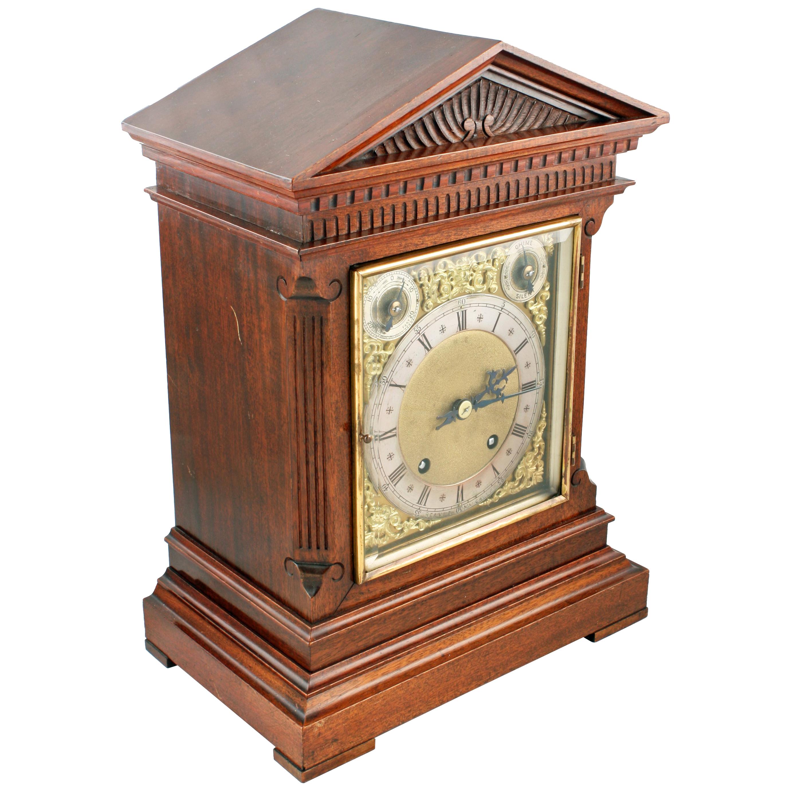 Walnut Cased Mantel Clock For Sale