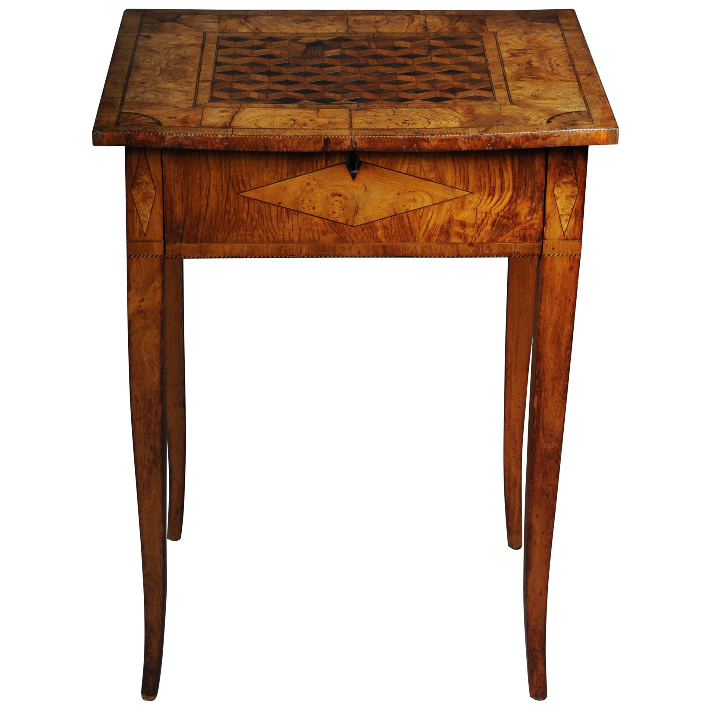 Classic Side Table Classicism, circa 1810 Ash, Inlaid For Sale