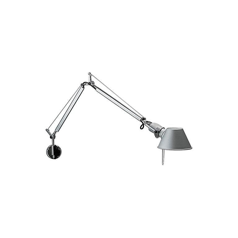 Artemide Tolomeo Micro Wall Light with S Bracket in Aluminum For Sale