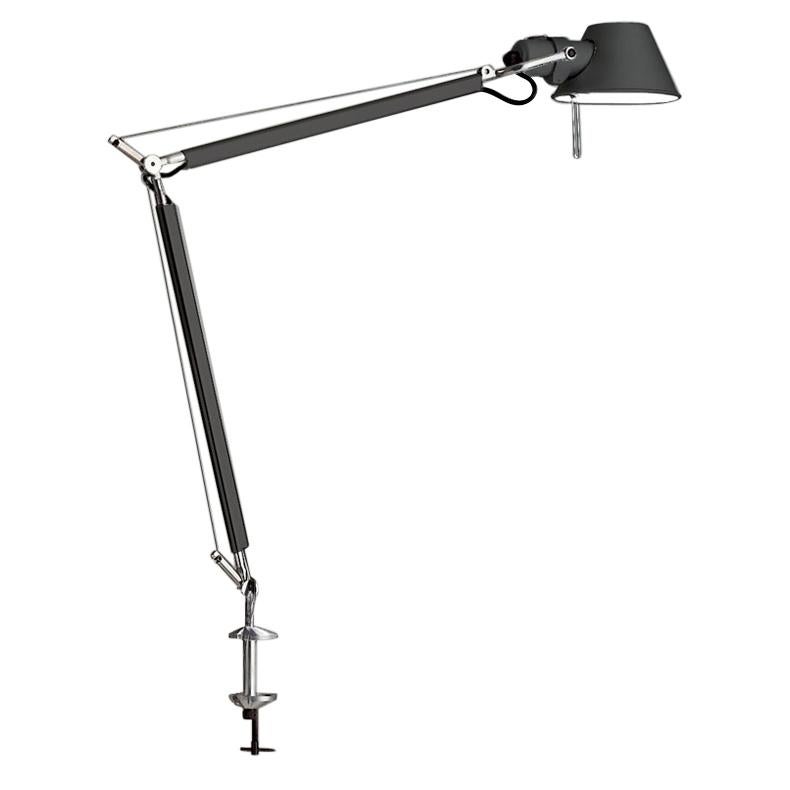 Artemide Tolomeo Midi LED Table Lamp in Anthracite Grey with Clamp For Sale