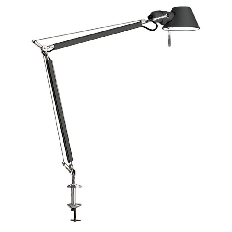 Artemide Tolomeo Midi LED Table Lamp in Anthracite Grey with Clamp For Sale  at 1stDibs
