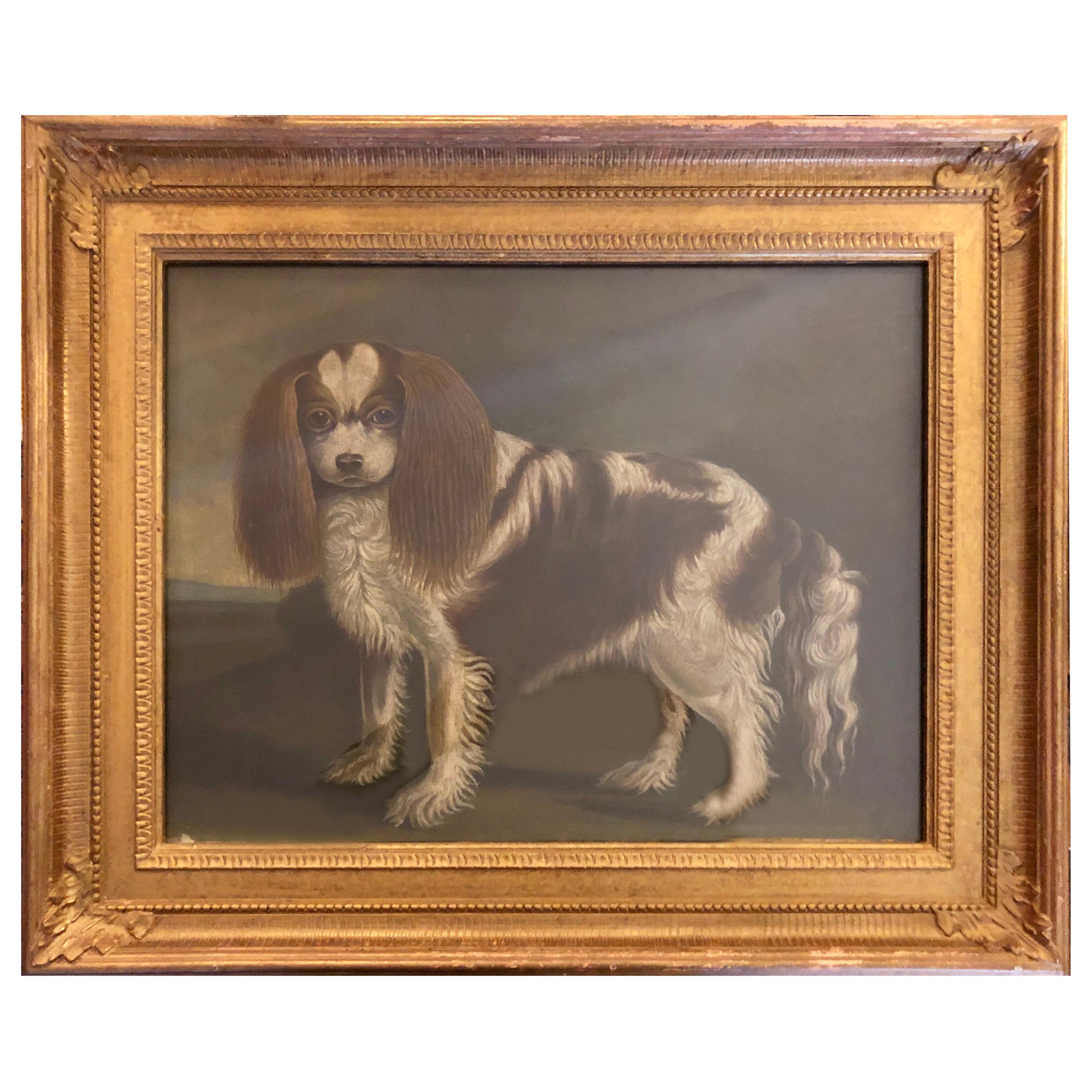 Portrait of a
Cavalier King Charles Spaniel, oil on canvas, 20th Century
