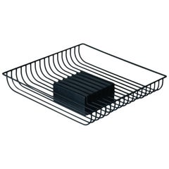 Centerpiece, Square, Aura Collection, Contemporary Wood and Metal Centerpiece