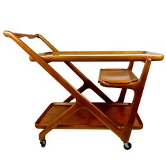 Wooden Midcentury Tea Trolley Designed by Cesare Lacca for Cassina