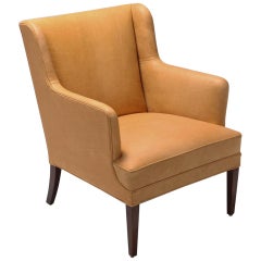 Camel Leather Danish Club Chair