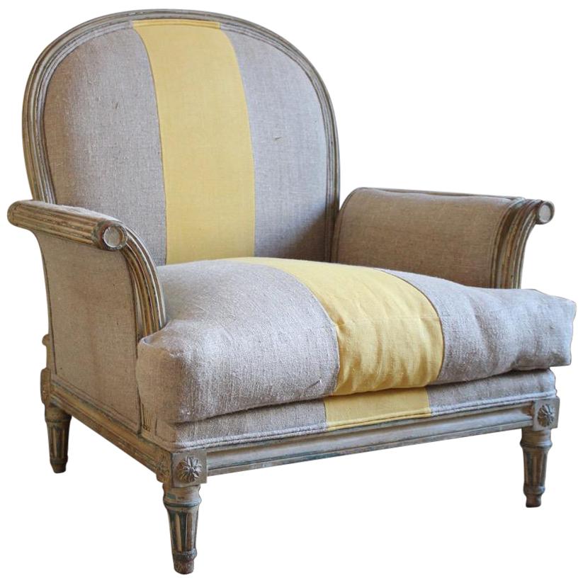 19th Century Painted French Armchair For Sale